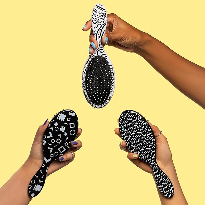 Wet Brush Original Detangler Hair Brush, Hipster Sketch, Ultra-Soft IntelliFlex Bristles, Detangling Bristles Glide Through Tangles (Wet & Dry Hair), Women & Men