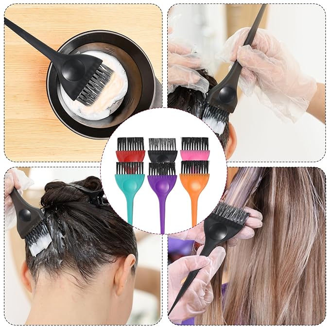 6PCS Hair Dye Brushes, Hair Color Brush, Color Tint Applicator, Hairs Coloring Dying Brush Kit for Women Men Salon Use Home DIY Dyeing