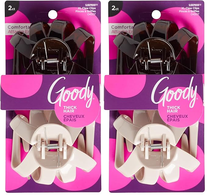 Goody WoMens Classics Claw Clip, Lily Petal, 2 Count (Pack of 2)