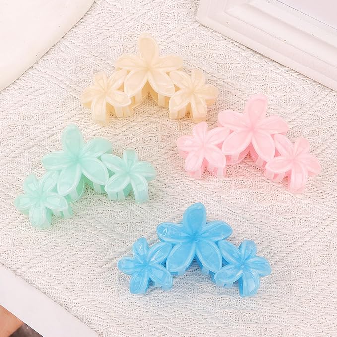 Flower Hair Clips for Women Flower Claw Clips Non-slip Cute Hair Claws Floral Neutral Colors Hair Accessories for Women Girls