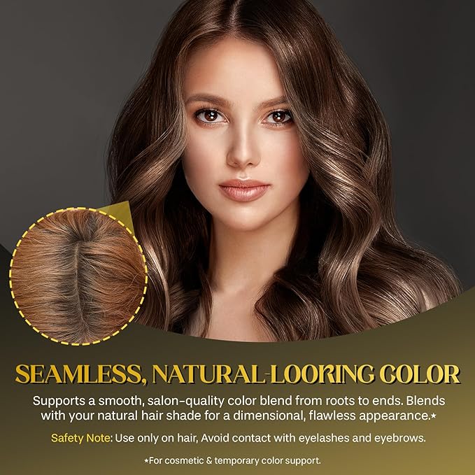 2 Pack Hair Dye Comb, Portable 2 in 1 Instant Dye Comb For Gray Hair Cover up, Waterproof and Sweat-Proof, Hair Color Concealer Stick for Women & Men (03 LIGHT BROWN)