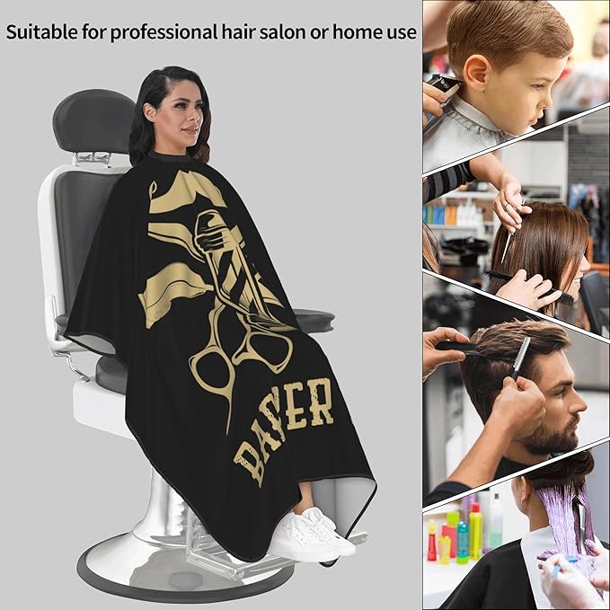 Adult Barber Cape, Professional Salon Haircut Capes, Haircut Kit Hairdressing Apron for Home Salon Barbershop