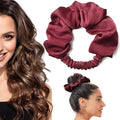 Heatless Curling Scrunchie, No Heat Curls for Long Hair, Soft Sleep Hair Roller (Crimson)