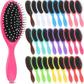 Suclain 30 Pieces Wet Hair Brushes for Women Travel Detangling Brush Soft Bristles with Cushion Base Drying Detangler Small Hair Brushes for Women, 10 Colors