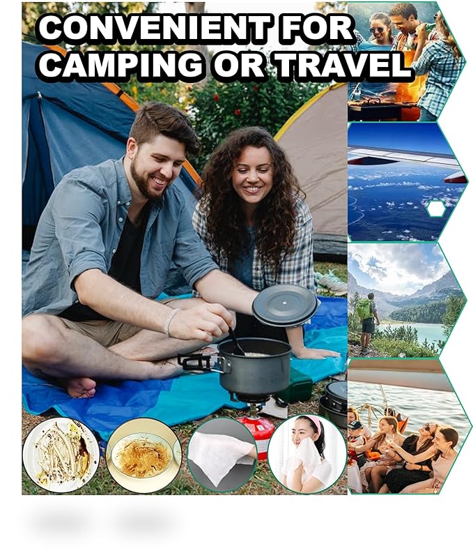 Premium Compressed Towels, Pure Cotton Portable Washcloth for Camping or Travel…