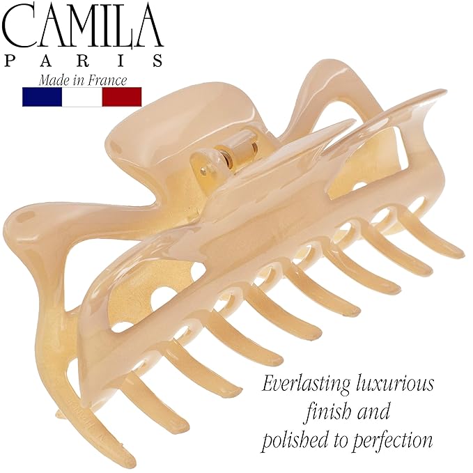 Camila Paris CP3049 French Large Hair Clips for Women Thick Hair for Long Curly Wavy Hair, Girls Hair Claw Clip, Durable Styling Big Claw Clip for Thick Hair, Strong Hold No Slip Grip, Made in France