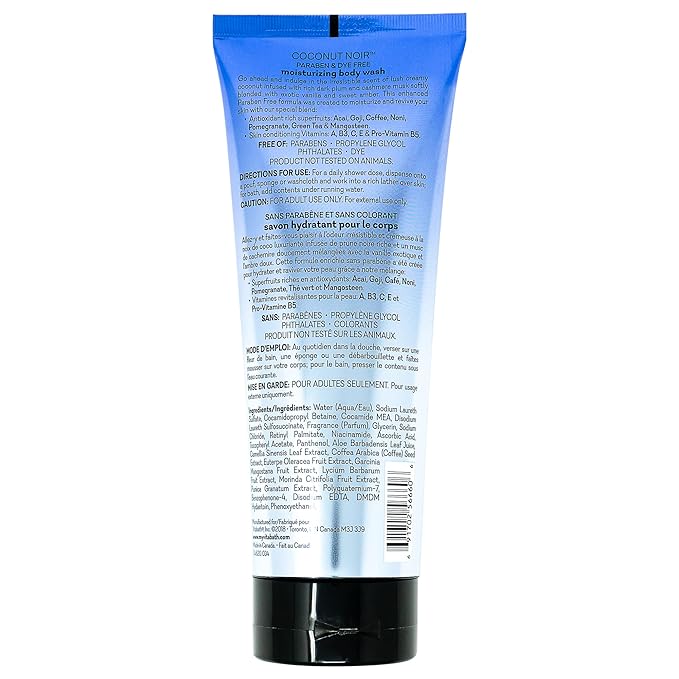 Vitabath Coconut Noir Body Wash Moisturizing Bath & Shower Cleanser & Skincare Radiant Detox & Restore Nourishing Body Polish - Cruelty-Free, Paraben-Free - 10 oz