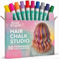 Blue Squid Hair Chalk for Girls Pens – 10 Vibrant Temporary Hair Color for Kids - Ideal Christmas, Birthday Gifts for Girls & Teens - Kid Safe, Washable Hair Dye for Ages 6 7 8 9 10 11 12