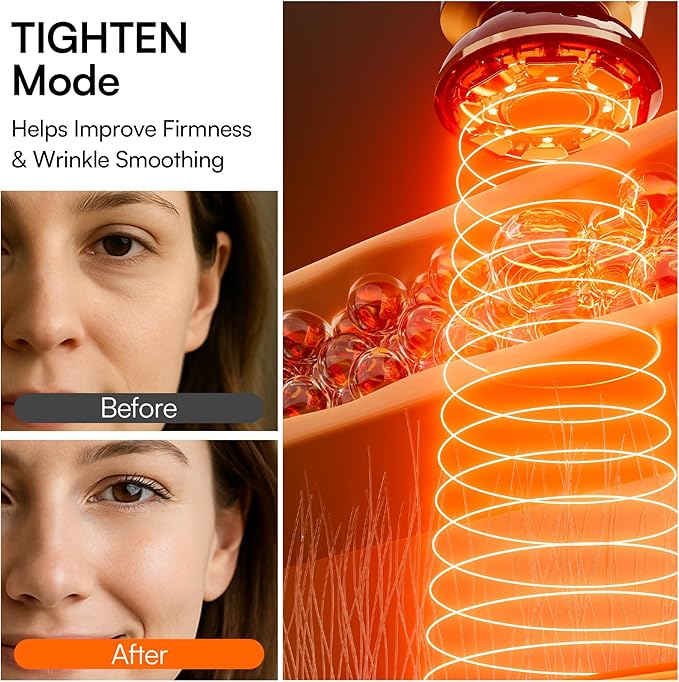 INIA 3-in-1 Red Light Therapy for Face and Neck Beauty Device for Puffiness & Skin Firming Skincare Tool (White)
