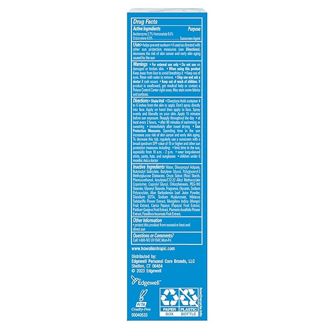 Hawaiian Tropic Weightless Hydration Water Mist for Face SPF 30, 2.1Fl Oz, Travel Size SPF Face Hydrating Spray, Non-Comedogenic Sunscreen Facial Mist, Non-Aerosol Sunscreen Spray, 2.1Fl Oz(Pack of 2)
