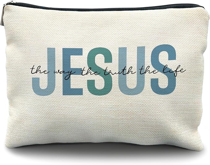 Christian Makeup Bag - Jesus Cosmetic Bag, Christian Gifts for Women & Girls, Inspirational Gifts, Bible Verse Bag