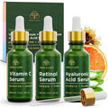 Tree of Life Beauty Facial Skin Care Set, Brightening, Firming & Hydrating Face Serums - Vitamin C, Retinol & Hyaluronic Acid for Smooth Radiant Skin, Dermatologist Tested, 1 Fl Oz (Pack of 3)