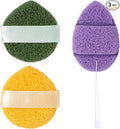 3PCS Facial Sponges, Colorful Face Scrubber for Cleansing and Exfoliating, Reusable Daily Cleansing Face Pads, Compressed Blackhead Remover for Skin(Green Yellow Pink)