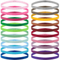 Duufin 20 Pieces Elastic Sport Headbands for Women and Girls - Non Slip Grip Headbands in 20 Colors - Ideal for Volleyball, Tennis, Yoga, Basketball, Walking, Exercise, Running
