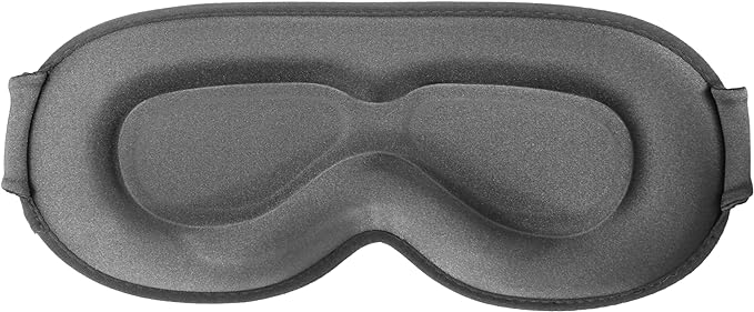 Sleep Eye Mask for Side Sleeper, Lash Extensions 3D Contoured Cup Sleeping Mask for Men Women, Travel Blackout Night Blindfold Eye Shade Cover with Adjustable Strap (Grey-Side Sleeper)