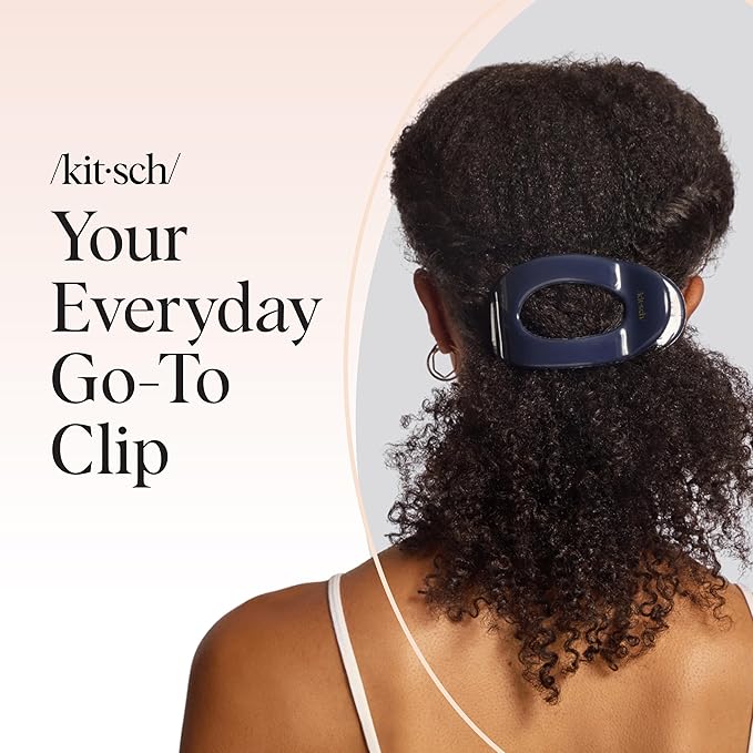 Kitsch Large Flat Claw Clips for Women - Stylish Flat Hair Clips, Strong Hold for Thick & Fine Hair | Non-Slip for Secure, Comfortable All-Day Wear | Ideal Gifts for Women - Blue Orchid