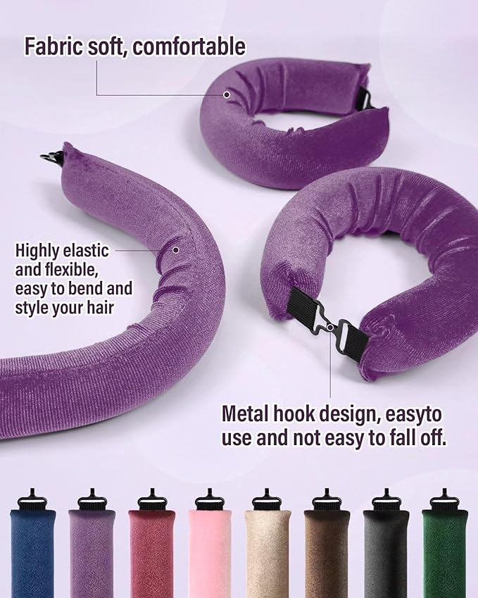 Heatless Hair Curler Overnight Curls-3 Pcs No Heat Curling Blowout Rod to Sleep In,Hair Rollers with Satin Scarf