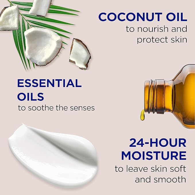 Dr Teal's 24 Hour Moisture+ Body Lotion, Coconut Oil & Essential Oils, 18 fl oz (Pack of 3)