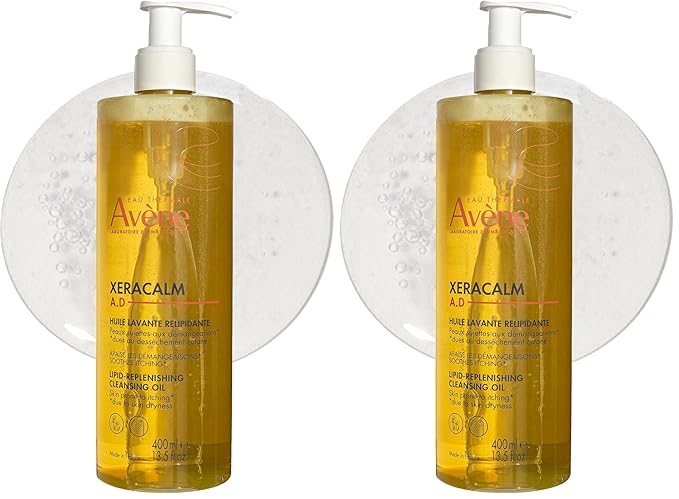 Avène XeraCalm A.D Lipid-Replenishing Cleansing Oil,Atopic Dermatitis,Eczema-Prone,Fragrance-Free,Pump,13.5 oz.,(Pack of 2)