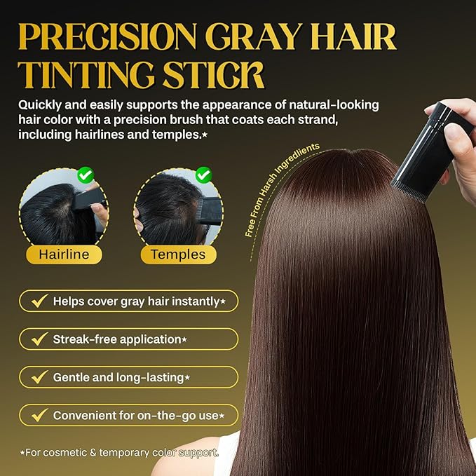 Safe and Convenient Comb Hair Dye | Portable Color Touch-Up Wand | Waterproof and Sweat-Proof | Instantly Covers Gray Roots | Precision Brush for Accurate Coverage | 20g (03# Light Brown)