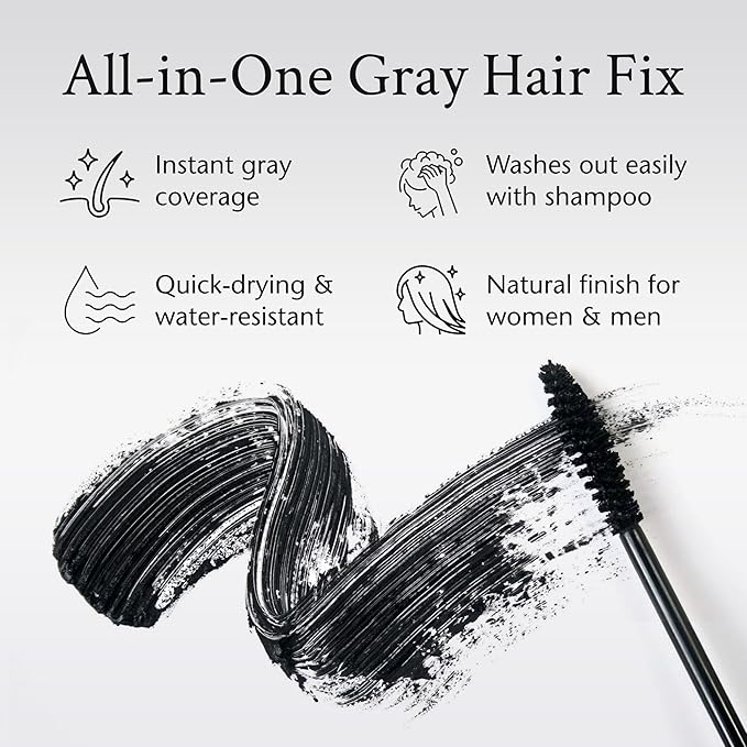 Boyd’s Brush It Away | Grey Hair Root Touch Up for Women & Men | Temporary Hair Color Mascara | Quick-Dry Water-Resistant Concealing Formula | Auburn, 2-Pack