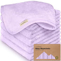 6-Pack Baby Washcloths – Soft Absorbent Viscose from Bamboo Washcloths for Face, Body, Baby Towels for Newborn, Kids, Toddlers, Infant,Gentle on Sensitive Skin,10x10 Reusable Face Towels(Soft Lilac)
