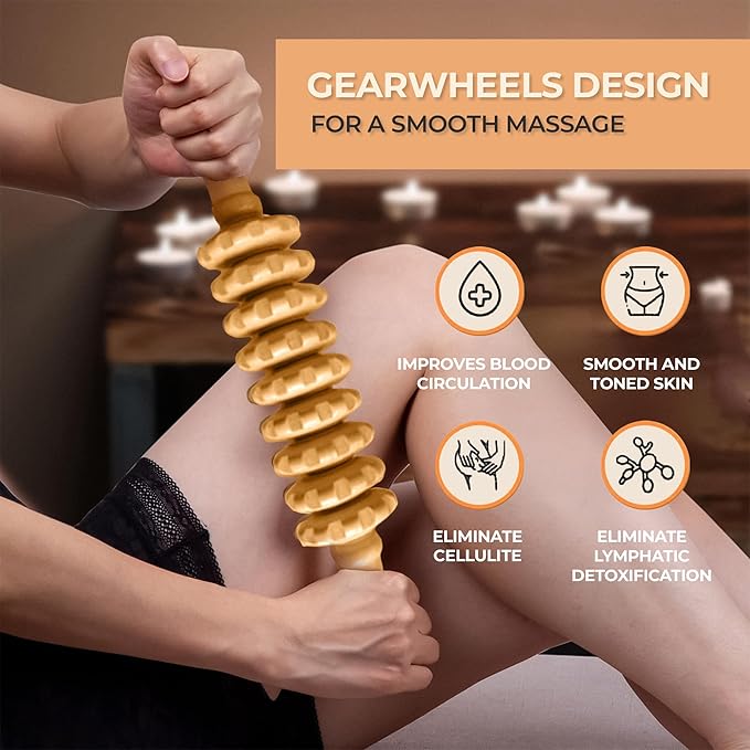 Wood Therapy Massage Tools 4 Pcs, Lymphatic Drainage Massager, Maderoterapia Kit, Anti Cellulite Complete Body Sculpting Tools for Total Relaxation & Relief (4 Pack)