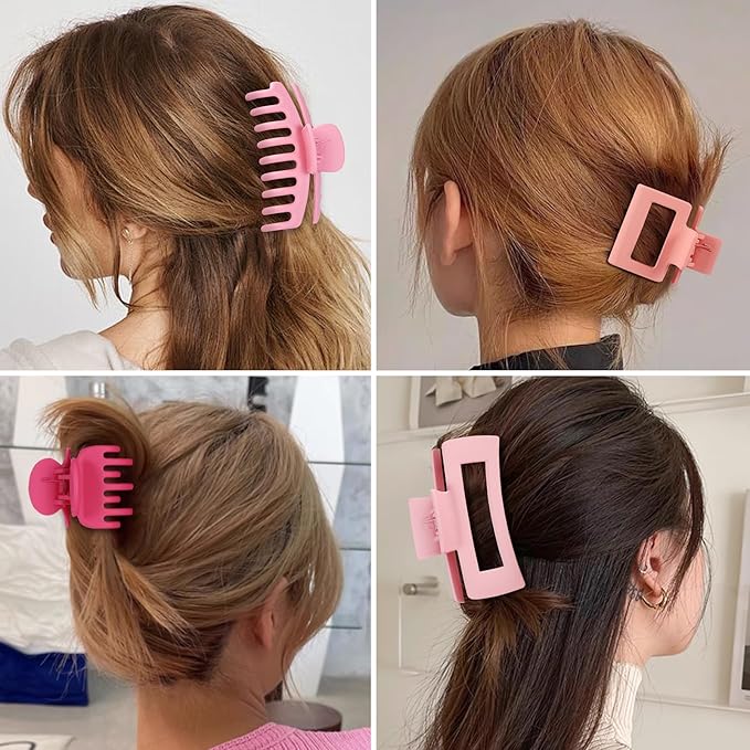 Hair Claws 16 Pcs Hair Clips for Women Thin Thick Curly Hair Large and Small Matte Banana Clips Strong Hold Nonslip