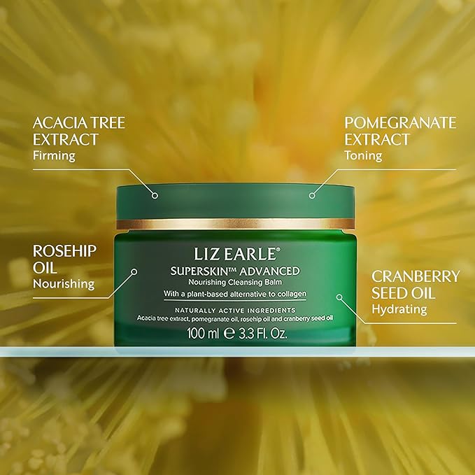 Liz Earle Superskin Advanced Nourishing Cleansing Balm & Cloth - Makeup Remover Balm & Facial Cleanser Enriched with Pomegranate Extract to Firm and Even Skin Tone (100ml)