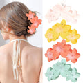 ANBALA 4PCS Flower Hair Accessories: Colorful Hawaiian Plumeria Claw Clips for Thick Hair - Large, Non-Slip, Strong Hold Beach Clips