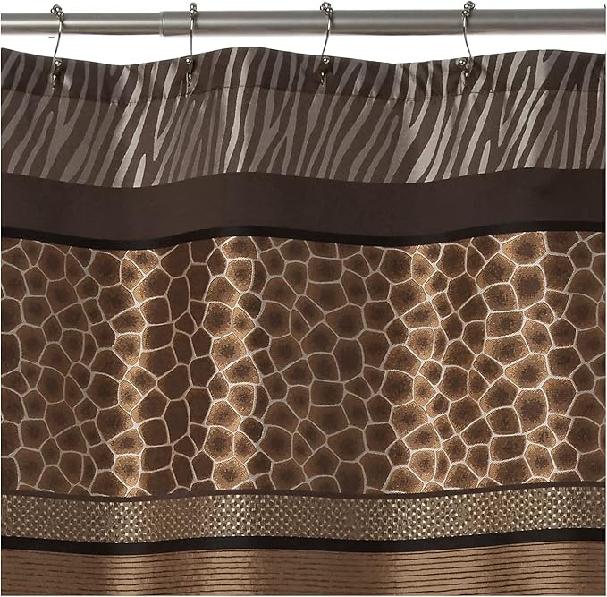 Zahari Home 13pc Safari Stripes Bathroom Shower Curtain Set Animal Print Shower Curtain & 12 Shower Curtain Hooks Luxury Southwest Shower Curtain Unique Design Rustic Shower Curtain Set