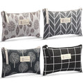 Boao 4 Pieces Canvas Makeup Bags Set Small Cosmetic Pouches for Purse with Zipper Multi Functional Toiletry Travel Case Organizer for Women Gift, 4 Styles(Big,Arrow, Plaid, Tree, Leave)