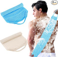2pcs Exfoliating Back Scrubber, Nylon Shower Bath Exfoliator Extended Length Body Scrub Towel Stretchable Pull Korean Washcloth Strap with Handles