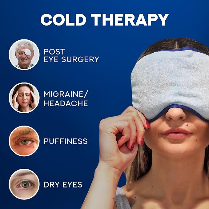 Ticlo's Cooling Eye Mask for Puffy Eyes - Gift Ready Box - Gel Eye Mask for Sleeping, Cold Compress for Dark Circles, Cold Reusable Compress for Migraines, Headaches, and Post-Surgery Recovery