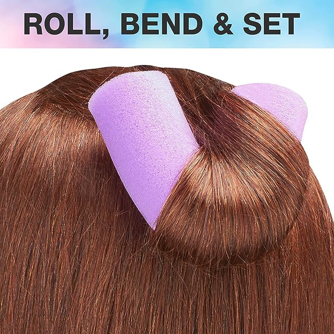 Conair Foam Hair Rollers -Heatless curls - Foam Rollers - Hair Rollers - Loose Hair Curlers in Assorted Sizes - 8 Count w/storage case