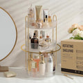 Aveniee Rotating Makeup Organizer for Vanity, 3 Tier Perfume Skincare Organizers and Storage for Bathroom Countertop, Clear Spinning Counter Cosmetic Holder for Dresser,White