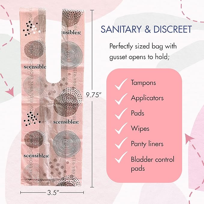 Personal Care Disposal Bags (50 Count) - For Tampons, Pads, Liners, Condoms & More - Discreet, Hygienic & Odor-Reducing Disposal Solution