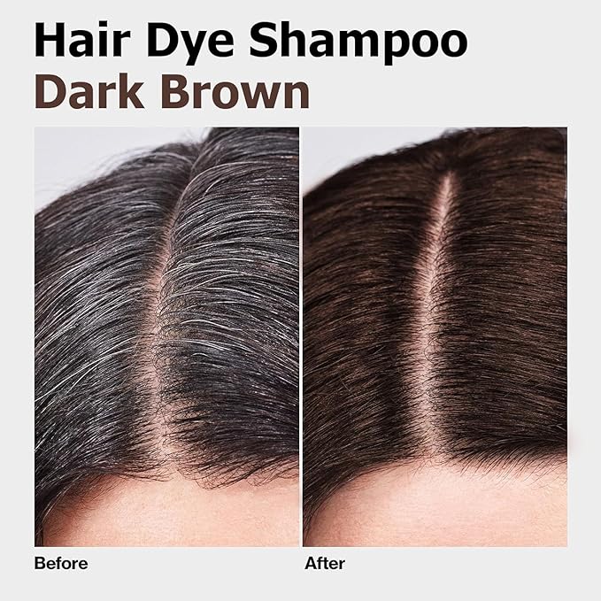 Dark Brown Hair Dye Shampoo 3 in 1 for Gray Hair, Long-lasting & Natural Hair Color Shampoo, Herbal Ingredients Natural Shampoo Hair Dye Effect in Minutes, Gifts for Men Women 500ml
