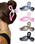 4 PCS Bow Hair Clips for Women Bow Claw Clip 5" Extra Large Hair Claw Clips for Thick and Long Hair Cute Bows Big Clip