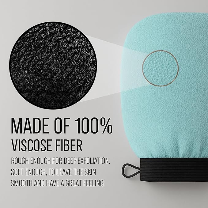 Exfoliating Glove for Shower – Dual-Sided Body & Face Scrubber Mitt – Deep Exfoliation Washcloth Mittens – Dead Skin & Tan Remover for Body – Body Exfoliator Loofah Wash Cloths for Showering (2-Pack)