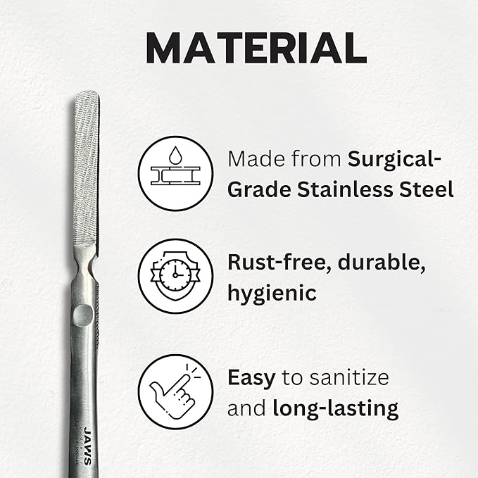 Jaws Podiatry Callus Grater, Surgical Grade Stainless Steel, Efficient Callus Removal, Ergonomic Handle, Easy to Clean, Silver