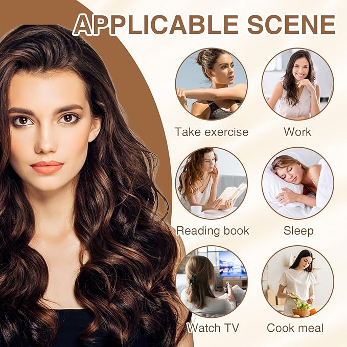 Satin Heatless Curling Rod Headband for Long Hair, Overnight No Heat Hair Curler with Adjustable Strap for Women & Girls