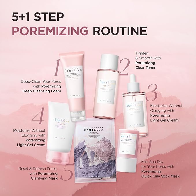 SKIN1004 Poremizing Quick Clay Stick Mask, Face Mask Skincare for Pore Minimizing, Facial Clay Mask with Centella, Pore Minimizer for Sebum Control, Pink Mud Mask, Korean Skin Care, 0.95 oz / 27g