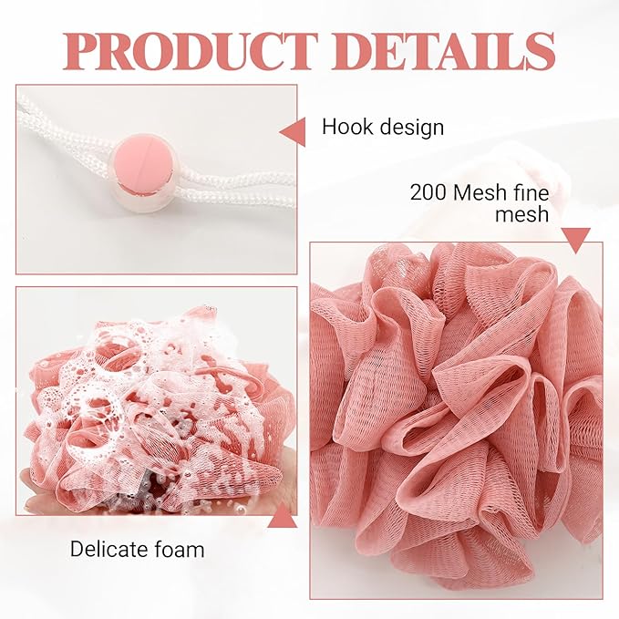 3 Pcs Soap Bar Loofah, 2 in 1 Bar Soap Loofah Pouch Can Hold Soap Effective Exfoliation for Bathing (Khaki+ Beige + Pink)