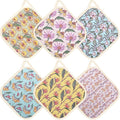 6 Pack Pot Holders 100% Cotton Heat Resistant Potholder, Machine Washable Pot Holder, Hot Pads, Table Pads for Cooking Baking (D)