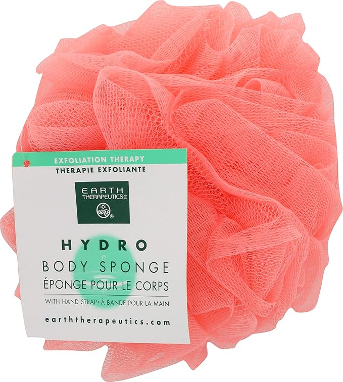 Earth Therapeutics Hydro Body Sponge w/Hand Strap-Peach 1 Sponge