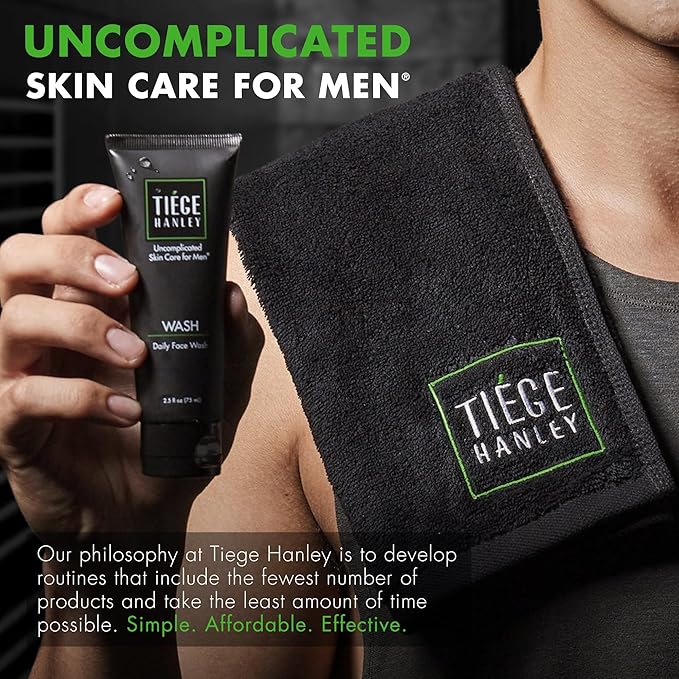 Tiege Hanley Exfoliating Face Wash for Men, Gentle Fragrance-Free Face Scrub With Apricot Seed Powder, Vitamin B3, & Allantoin, Cooling Exfoliator, Gentle on Sensitive Skin, Men’s Skin Care, 2 FL Oz