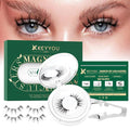 KEYYOU Reusable Magnetic Eyelashes 2 Pair with Applicator No Glue Needed 3D Natural Magnetic Lashes, Easy to Apply & Long Lasting for Daily Use & Events(A04+A04)