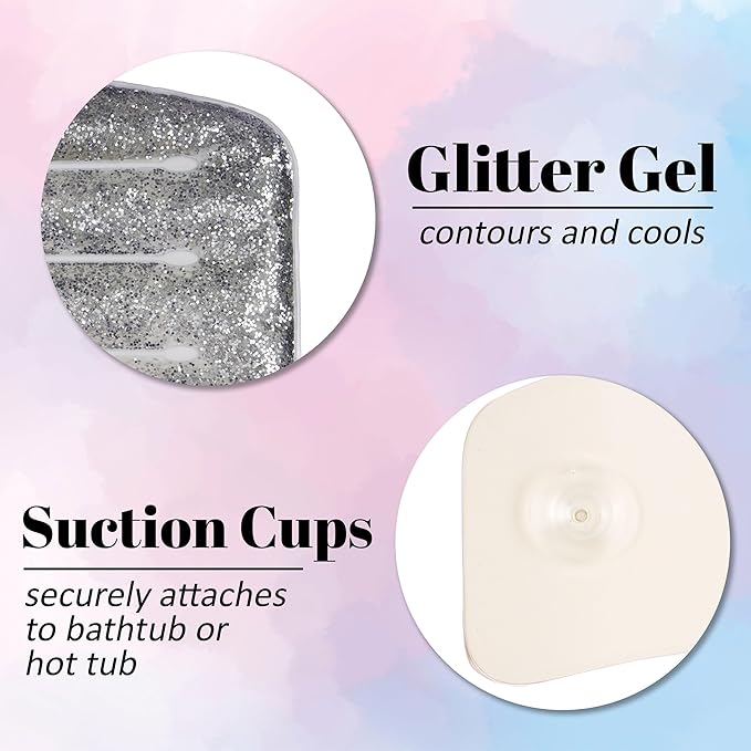 1pc Spa Pillow, Glitter Gel Cooling Bathtub Hot Tub Relaxation Cushion, Accessory Product Woman Gift