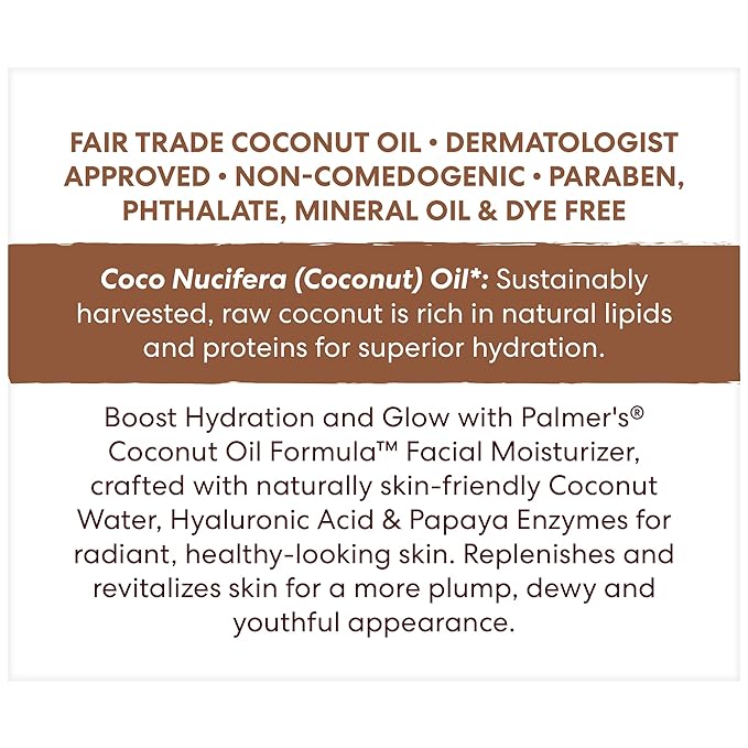 Palmer's Coconut Oil Formula Coconut Water Face Moisturizer, 1.7 Ounce Jar, (Pack of 2)